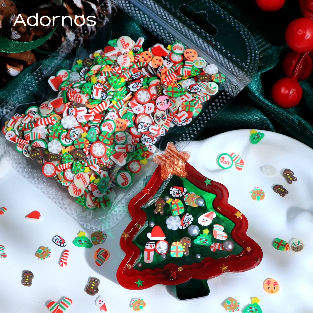 

10g Christmas Silicone Mold Resin Filling Snowman Santa Claus Soft Clay Slices Christmas Resin Shaker Fillers Xmas Crafts Making