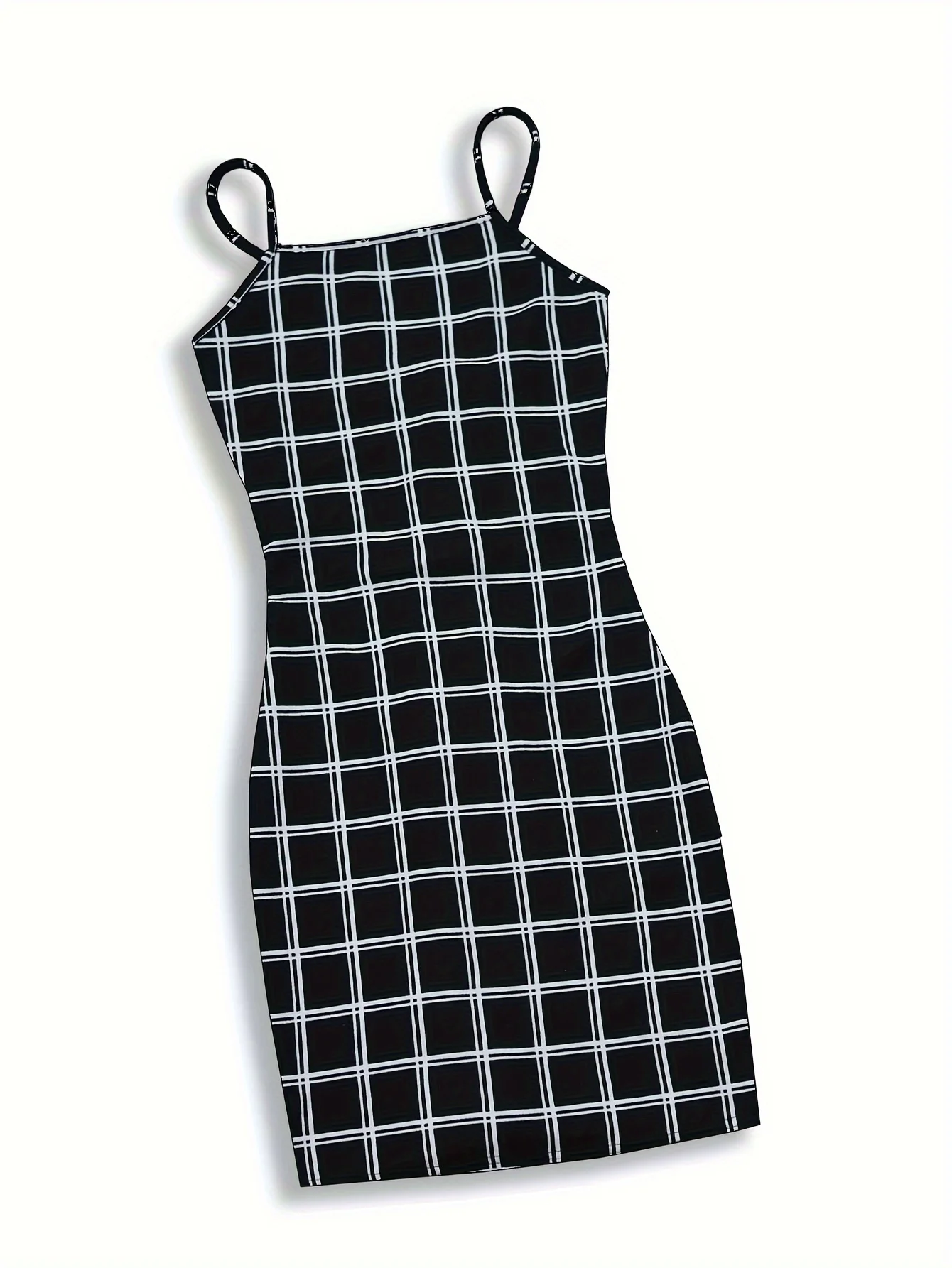 Plaid Print Bodycon Cami Dress Elegant Sleeveless Mini Dress ForSummer women's Clothing