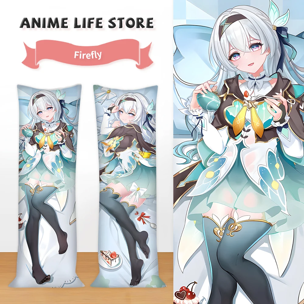 Anime Honkai: Star Rai Firefly Long Dakimakura Pillowcase Hugging Body Cosplay Props Otaku Bedding Cushion Covers Decor Room