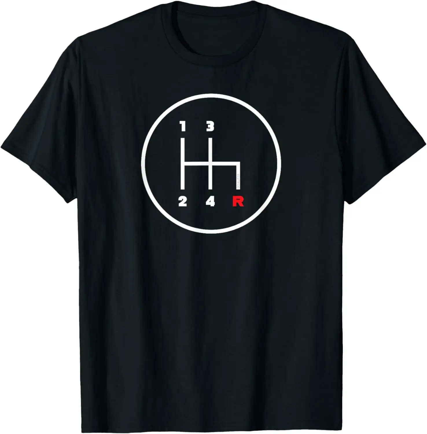 Car Manual Gear Shifter Knob Pattern Icon (4 Speed) T-Shirt