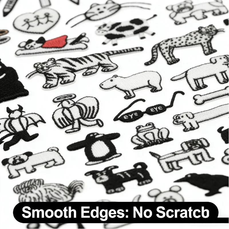 

Набор из 68 черных нашивок в виде плюшевых мишек, милые мультяшные животные, вышивка, пришивные аппликации для одежды, товары для рукоделия