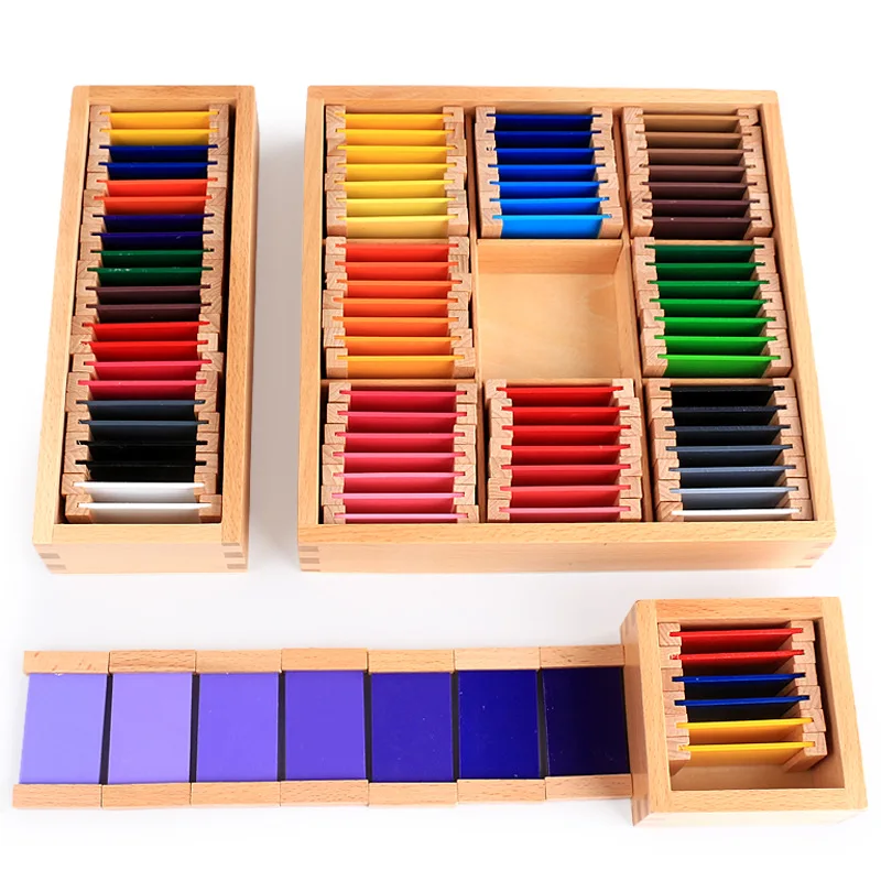 Montessori Wooden Didactic Material Toy Kids Color Cognition Sensory Box Preschool Auxiliary Teaching Tool Early Educational Toy