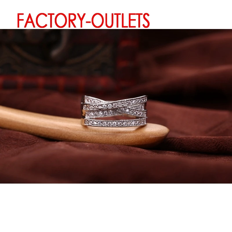 New Fashion Jewelry 925 Sterling Silver Trendy Bridal Set Cubic Zirconia Pave Setting Cross Design Women Girls Party Engagement