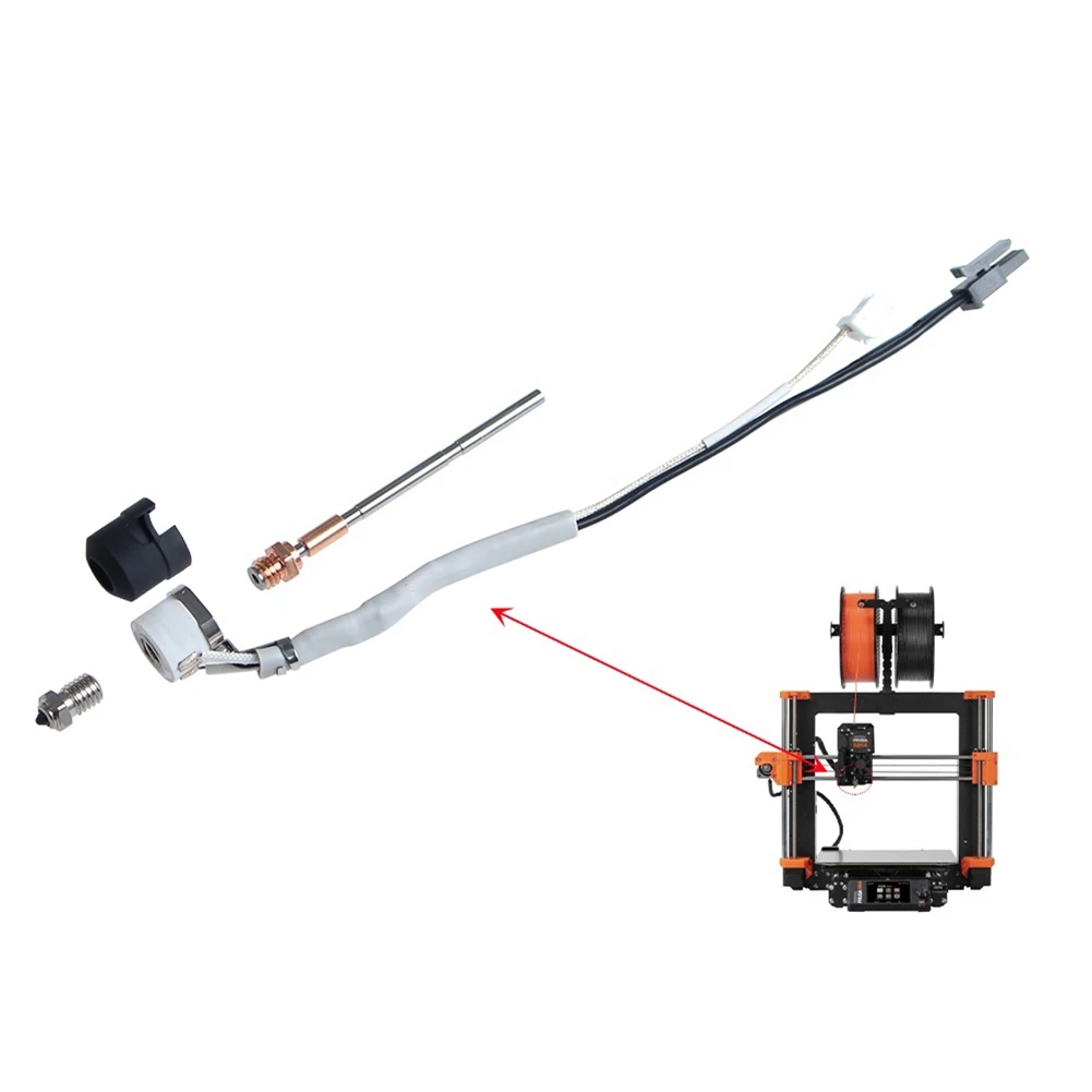 

AU33-для Prusa MK4/XL нагревательный сердечник с комплектом сопел для горла, высокая термостойкость, быстрый нагрев, часть 3D-принтера