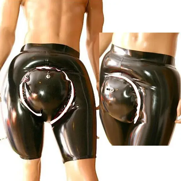 

Cosplay fashion Latex Rubber Masquerade Halloween Double layer inflatable shorts