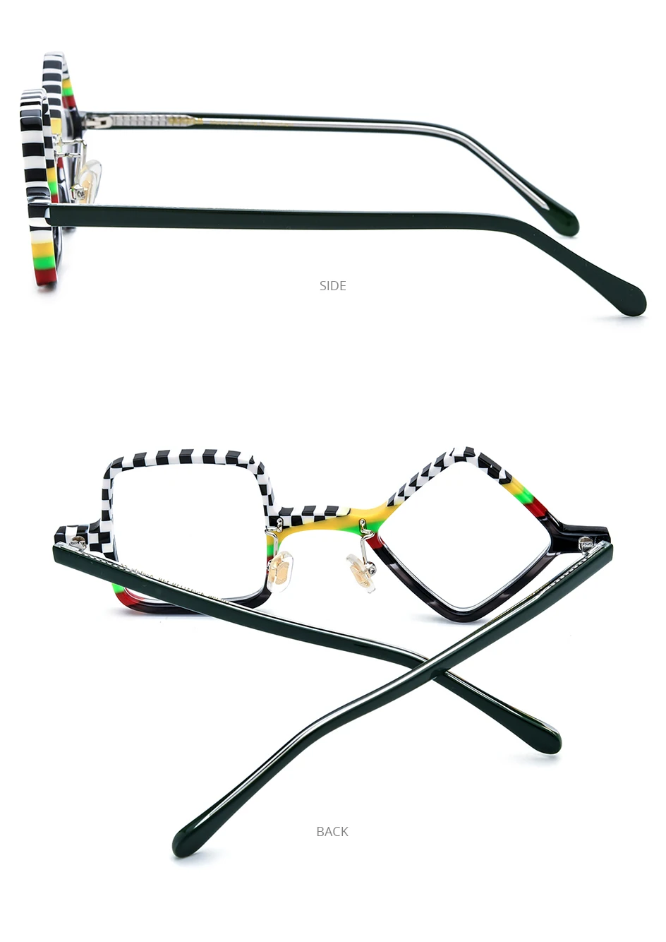 HEPIDEM Acetat-Brillen, Herren, Retro, rund, quadratisch, rhombisch, Brillengestell, Damen, Nerd, Vintage, japanische Brillen, 9386 – Detail 7