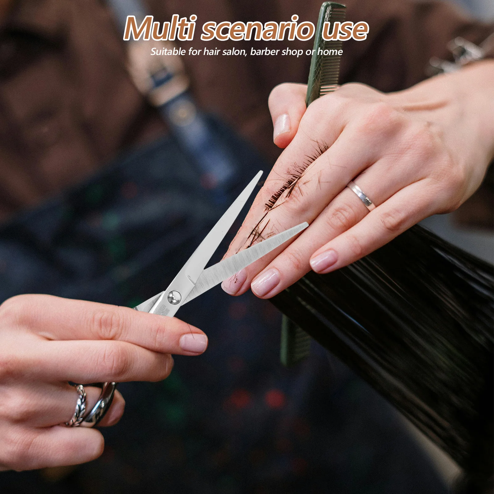 

1 set 1 Set Hairdressing Scissor Kit Professional Flat Scissors For Salon Barber Home Use Stainless Steel Teeth Cutting Tools