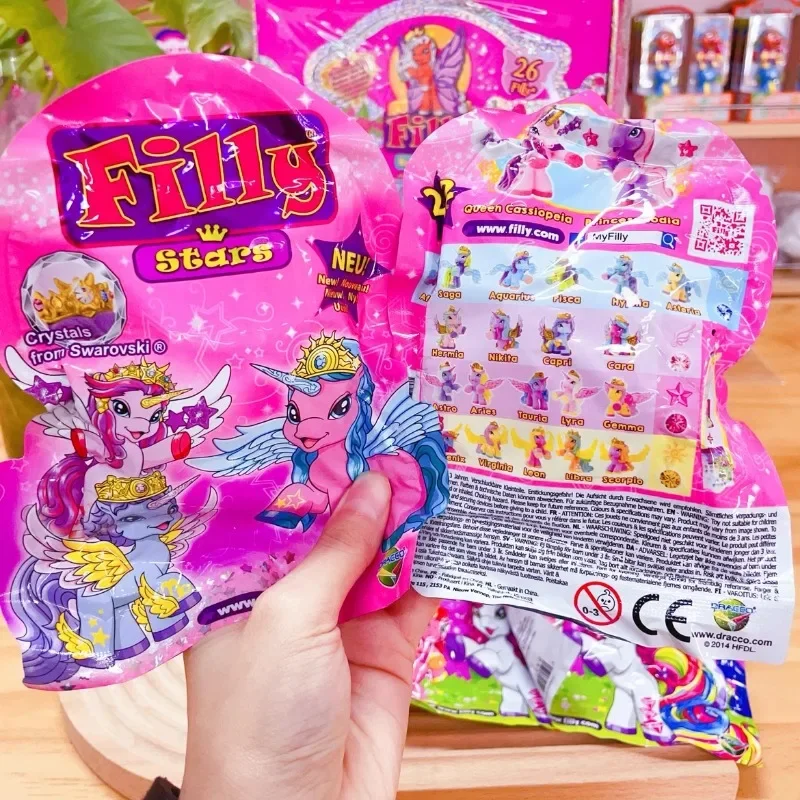 Filly Pony Stars Cute Kawaii Butterfly Flocking Pony Action Figure Doll Toys Collections Children Birthday Gifts