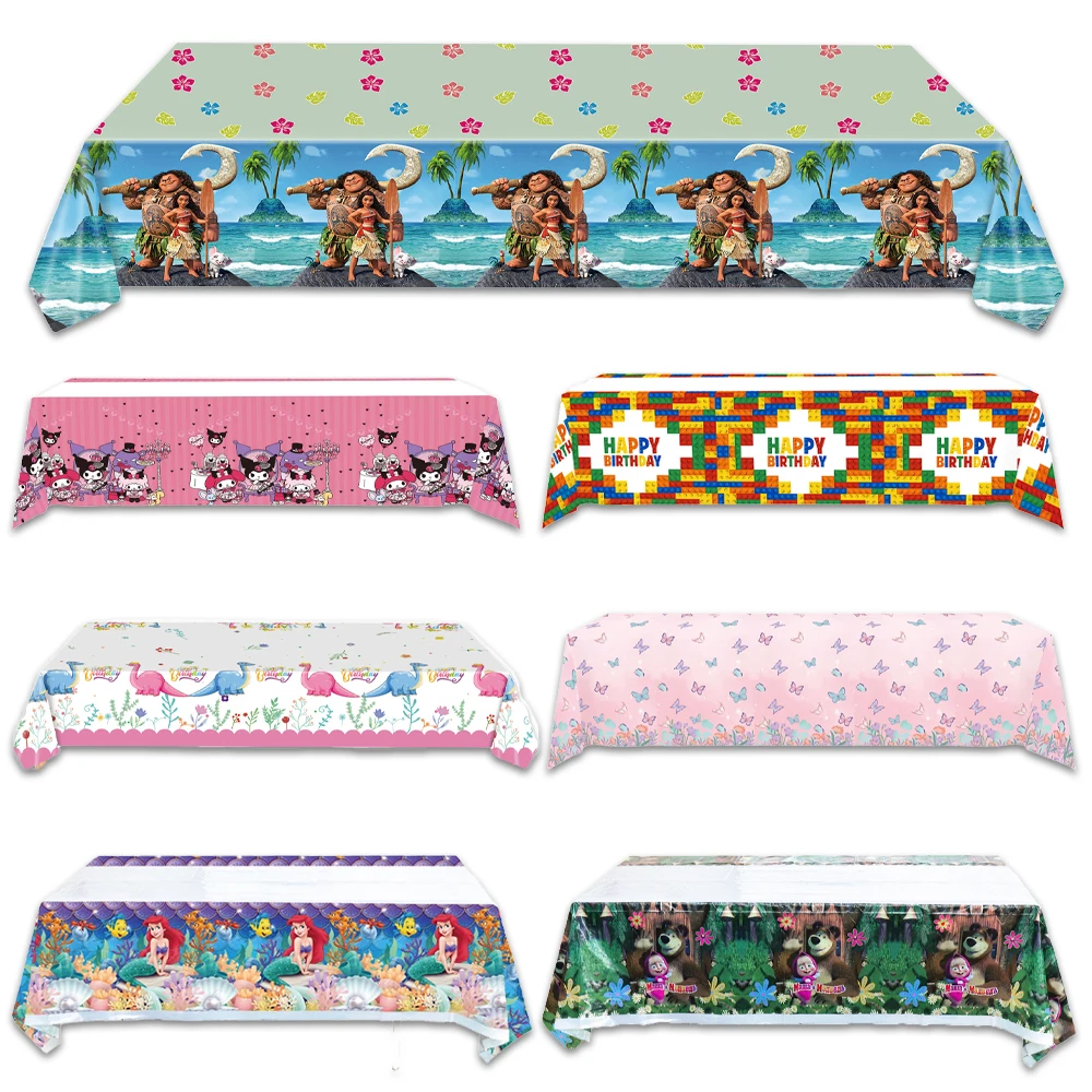 Point Moana Masha Mickey Minnie Mouse sirène 1 pcs/lot fête d'anniversaire couverture de Table décorations enfants faveurs nappe en plastique