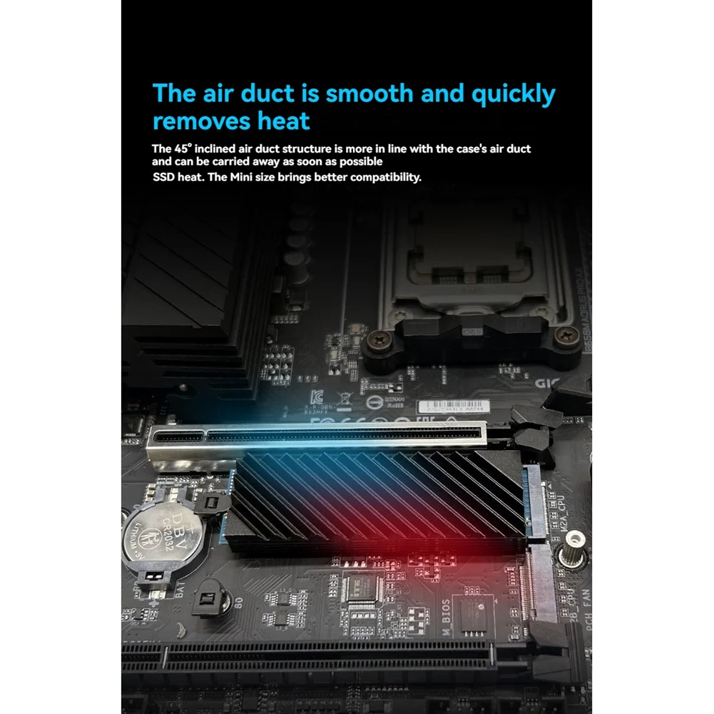 【حار بيع!】M.2 SSD المبرد M2 2280 القرص الصلب الحالة الصلبة مبادل حراري من الألومنيوم مع السيليكون الحراري الرمادي