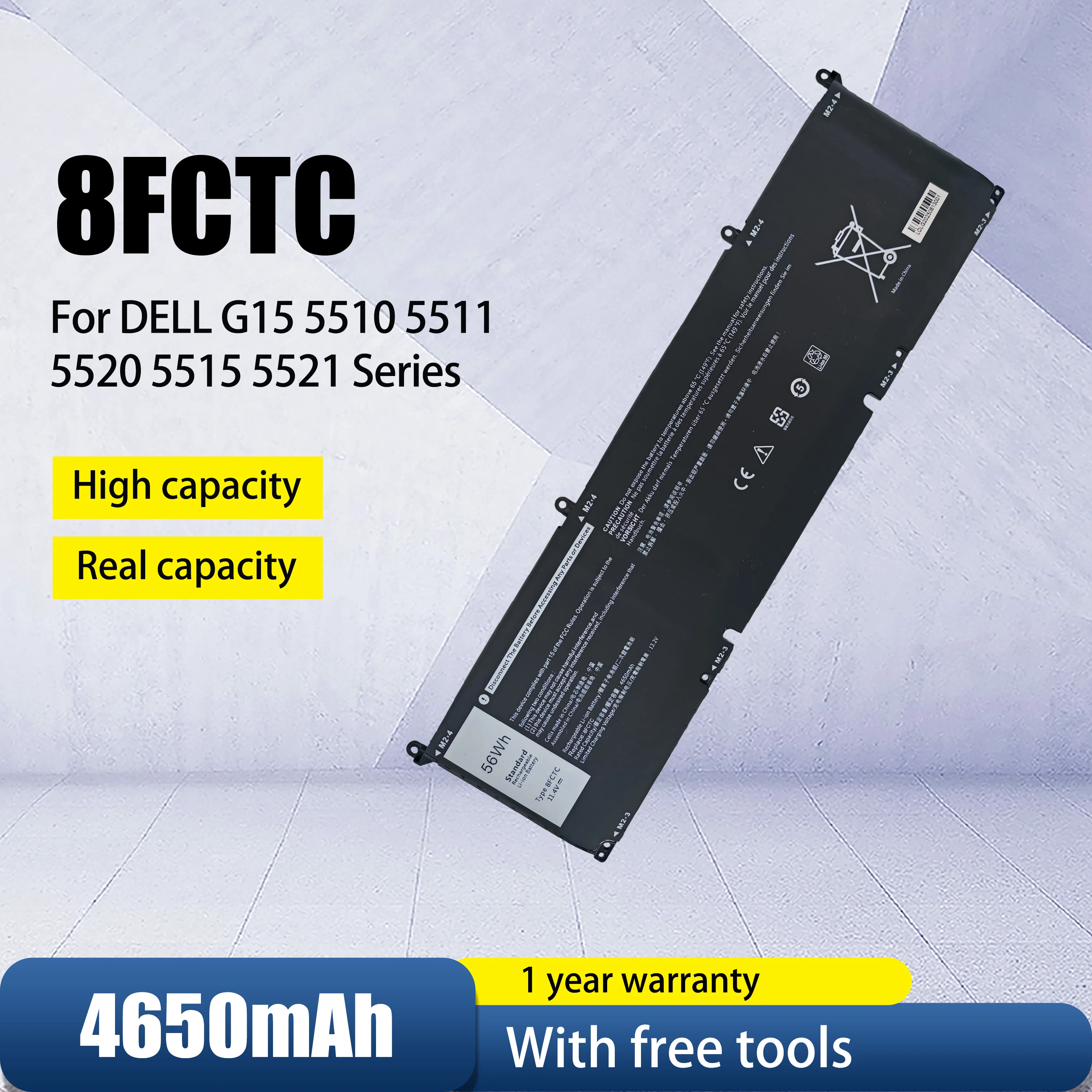

Новое качество 8FCTC аккумулятора для DELL G15 5510 5511 5520 5515 5521 серии для DELL XPS 15 9500 G7 15 7500 серии 11,4 В 56 Втч