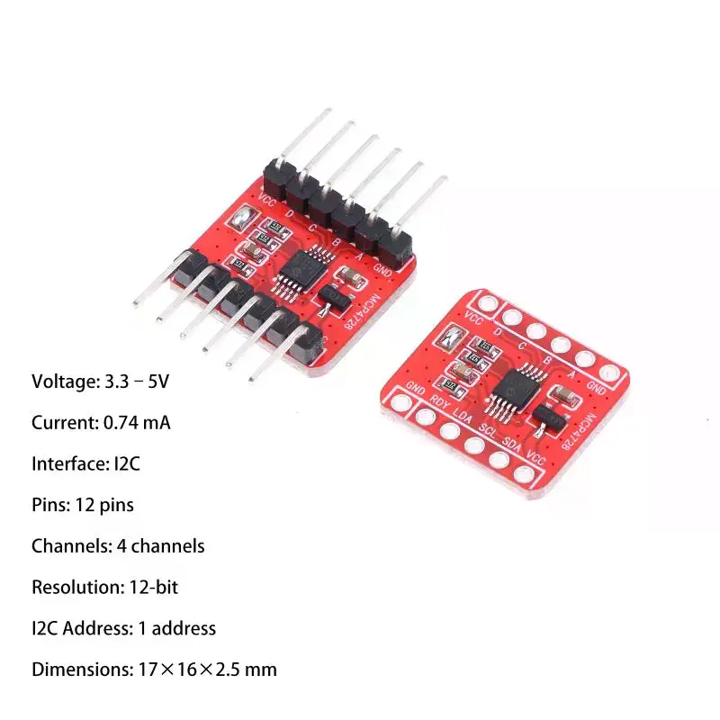 MCP4728 12-Bit DAC Module 4-Channel Interface Programmable Voltage Reference With EEPROM Storage For Electronics Projects