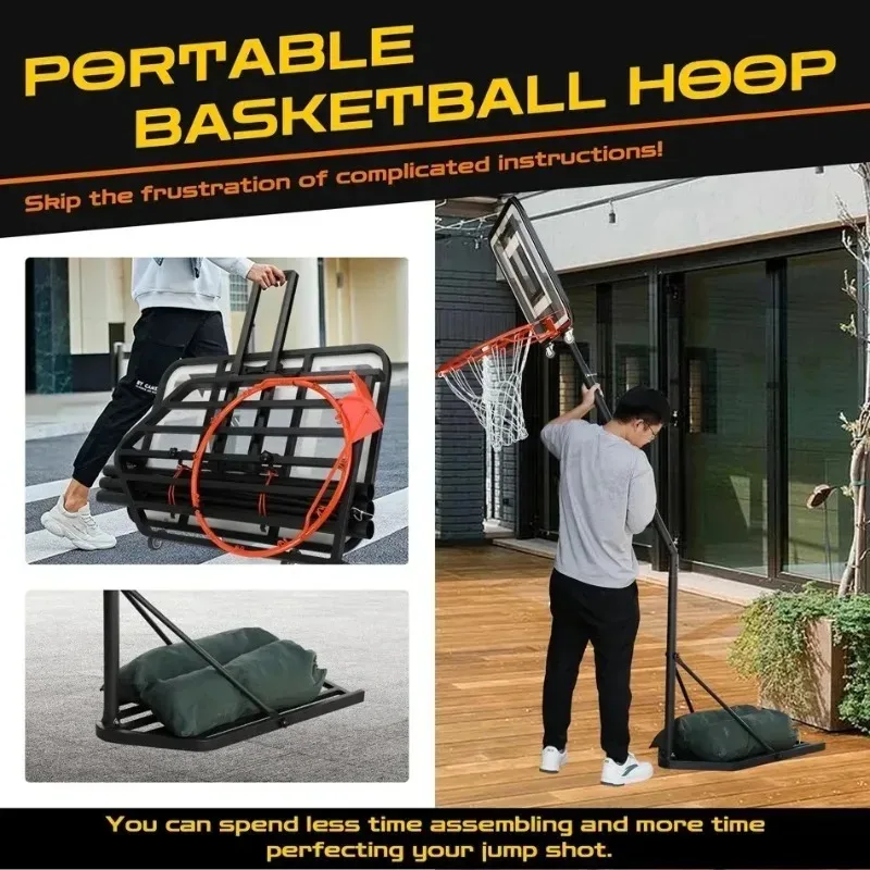 ห่วงบาสเก็ตบอลแบบพกพาพิเศษ สำหรับผู้ใหญ่และเด็ก ใช้ได้ทั้งในร่มและกลางแจ้ง เคลื่อนย้ายได้ ยกขึ้นลงได้ ใช้สำหรับฝึกซ้อม