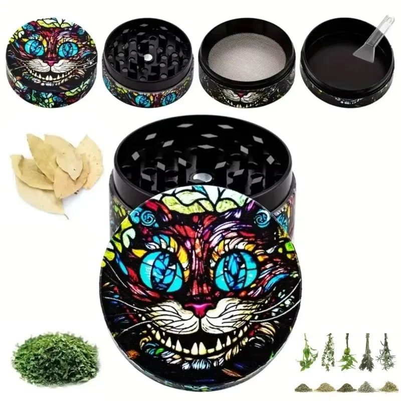 50mm/2inch Cat Demon Herb Grinder Tobacco Pepper Mill Dry Herb Crusher Cigarette Grass Grinder Kitchen Tool Smoking Accessories