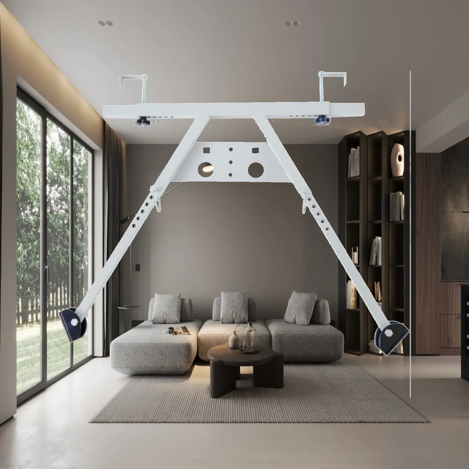 Steel Ladder Stabilizer for Roof Work Multipurpose Accessory Adjustable Bar Anti Slip Standoff for Ladder