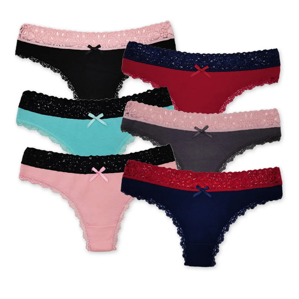 New Style 5pcs/Lot Women Lace Briefs Cotton Ladies Thong panty T Underwear shorts wholesale 87436