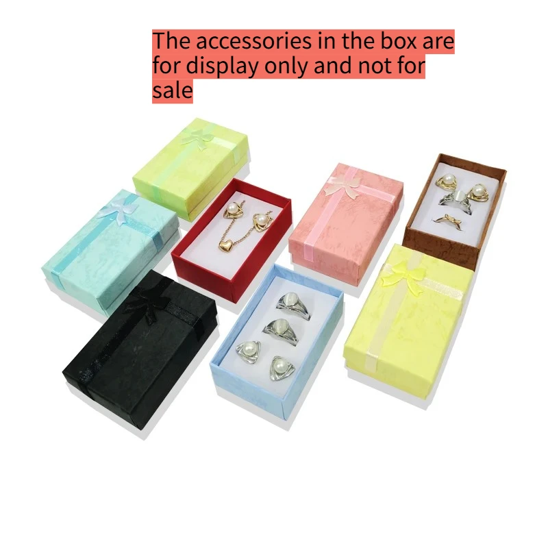 

4pcs High-quality Multifunctional Paper Ring Necklace Earrings Jewelry Rectangular Jewelry Packaging Box 5 * 8 * 2.5cm