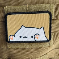 Bongo fat cat meme Morale Tactical Patch Cute Printed Hook&Loop Patch Military Army Badge Armband Backpack Stickers