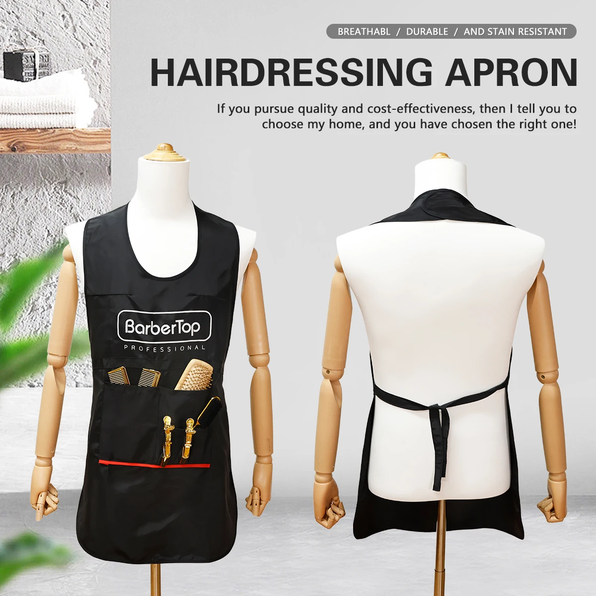 Barber Stylist Apron Waterproof Adjustable Haircut Hairdressing Gown Hair Barbershop Cape Accessories