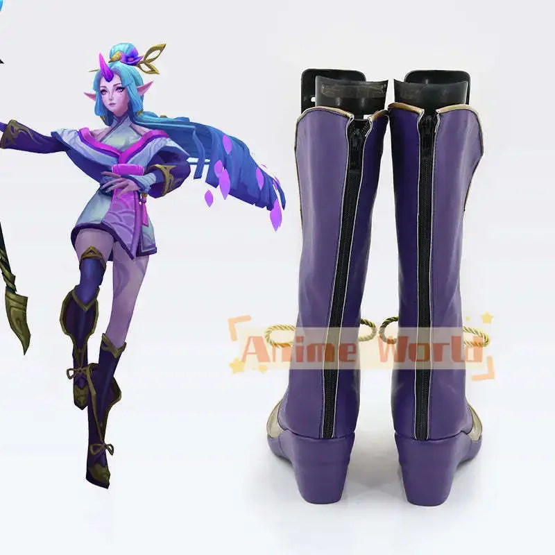 Spirit Blossom Soraka Scarpe Stivali Cosplay Stivale di Carnevale di Halloween Realizzato su misura