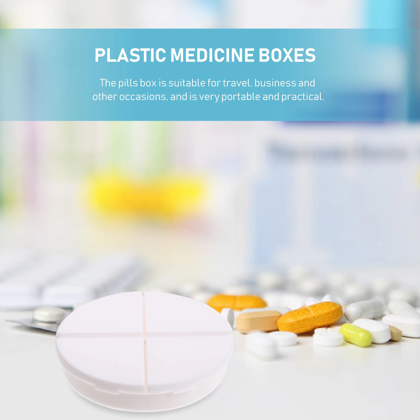 

2 Pcs Pill Box Transparent Organizer Pills Storage Portable Case for Travel Small Plastic Medication Compact