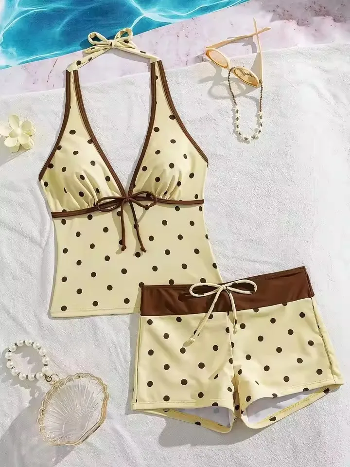 Elegant Floral Printed Bikini With Skirt Set Women 2 Pcs Swimwear Fashion Lady Bandage Swimsuit Vintage Mujer Vacation Beachwear