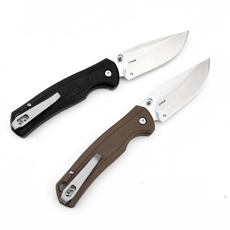 Portable 1438 Outdoor Folding Camping Pocket Knife 8Cr13Mov Blade Nylon fibre Handle Survival Fruit Utility Knives EDC Tools