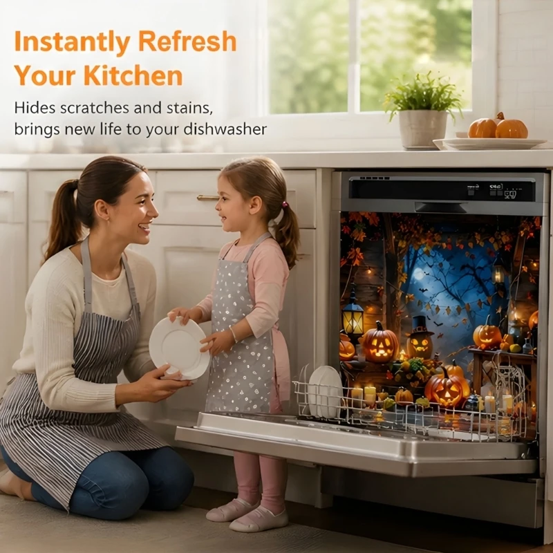 U55B Fall Theme Dishwasher Front Cover with Panel Layer Use