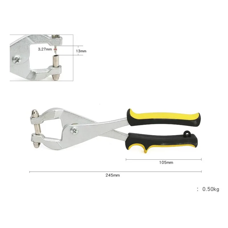 Hand-Operated Stainless Steel Punch Pliers Luminous Iron Sheet Aluminum Edge Punch Metal Hole Tool for DIY Crafts