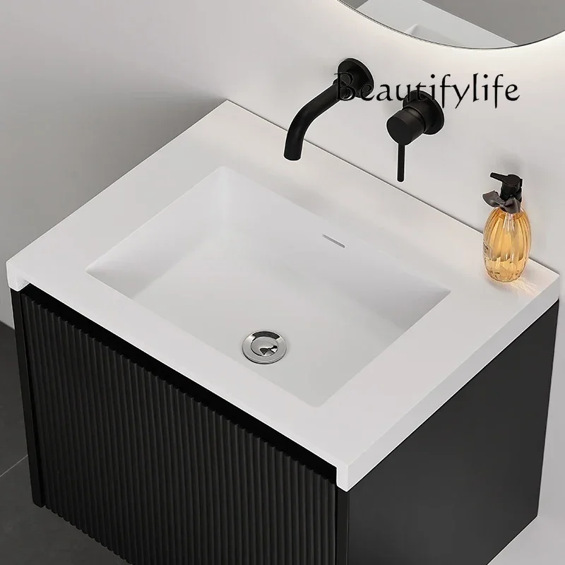 

yj19 Modern simple bathroom cabinet combination artificial stone integrated basin washbasin high-end fashion home