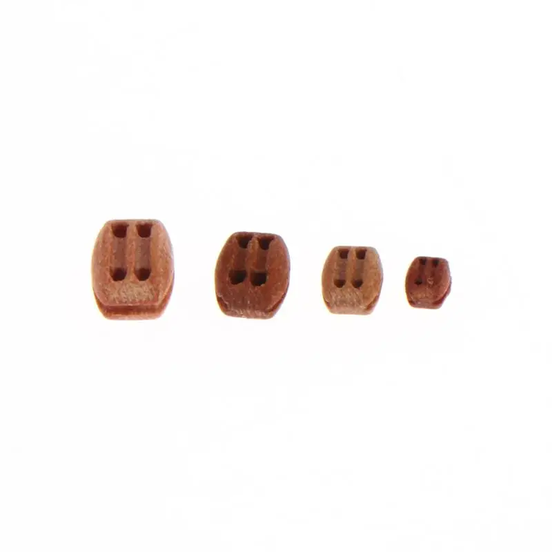 10Pcs DIY Model Ship Building Accessories Ancient Sailboat Model Accessories Wooden Double Block Pulleys 3mm 4mm 5mm 6mm