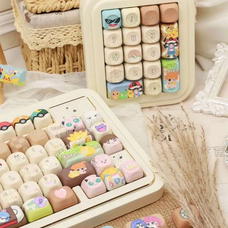 Anime Pokemon Keycaps MOA Height 131 Keys/Set Sublimation Five Sided PBT Mechanical Keyboard Customize DIY Cute Festival Gifts view 5