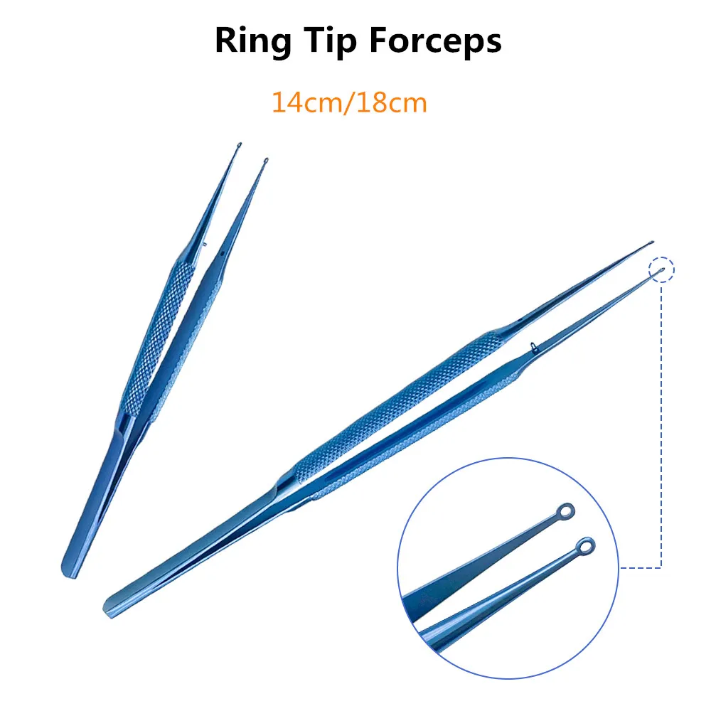 Pinces à micro-anneaux fins 14/18 cm en titane, pour chirurgie plastique, ophtalmologie, formation et instruments cosmétiques