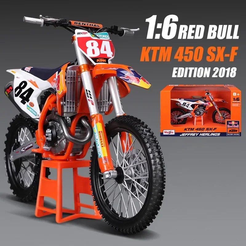 

Маisto 1:6 Red Bull KTM450 SX-F # 84 EDITION 2018, игрушечный мотоцикл из сплава, литая под давлением металлическая модель, подарки