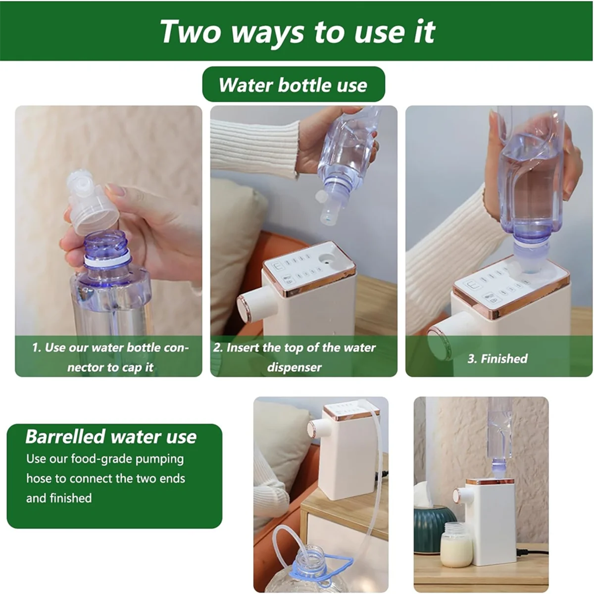 New Instant Hot Water Dispenser,Portable Hot Water Dispenser for Making Tea, Instant Coffee, LED Touch Display EU Plug