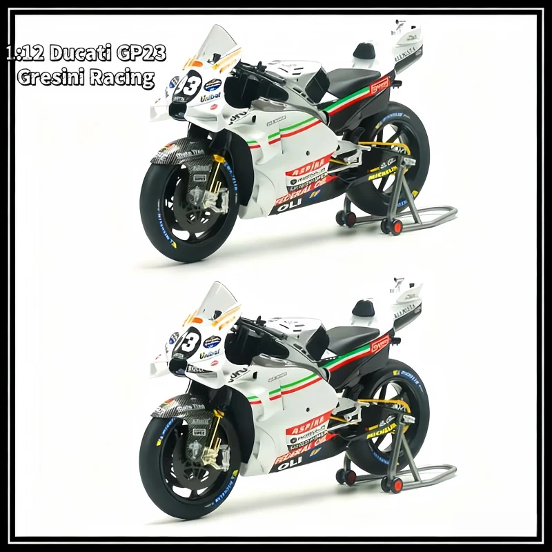 

In Stock New Kiloworks 1:12 Ducati GP23 Gresini Racing Moto Team No.93 No.13 Motorcycle Alloy Miniature Diecast Custom Toy Gifts