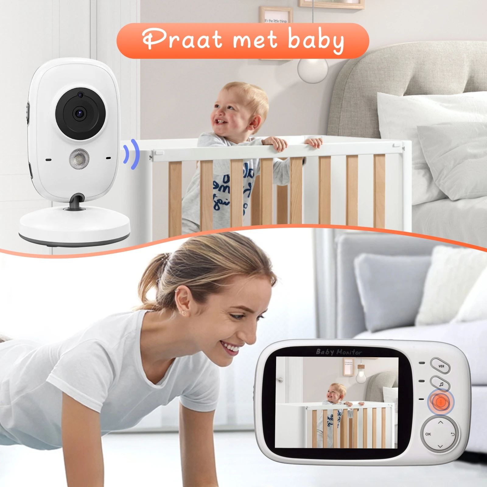 Vb603 Draadloze Video Kleur Babyfoon Hoge Resolutie Baby Nanny Beveiligingscamera Baby Telefoon Video & Audio Draagbare Intercom