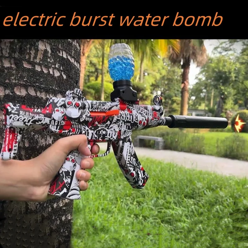 MP5 Handmatig speelgoedpistool voor kinderen met dubbel gebruik Crystal bullet elektrisch continu haar cool graffiti speelgoed interactief cadeau voor jongens