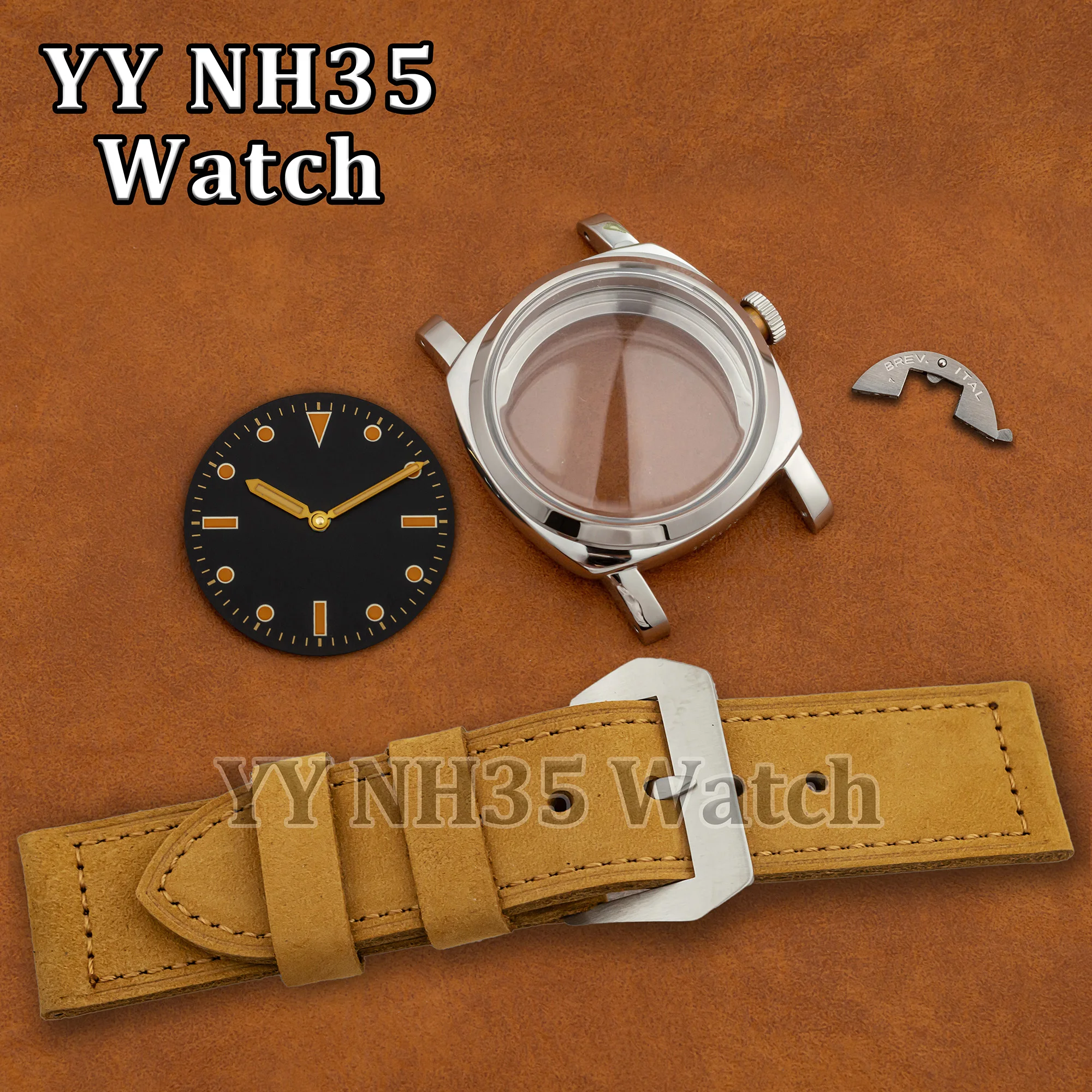 Watch Case for PAM 6152 Watch Mod Accessories Repair Tool 10ATM Waterproof 47mm Case fit ETA 6497/6498/ST3600 Automatic Movement