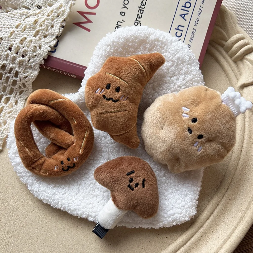 1 Pc Plush Cartoon Side Clip Pretzel Back Clip Simulation Food Barrettes Interesting Headwear Apparel Accessories Girl Gift