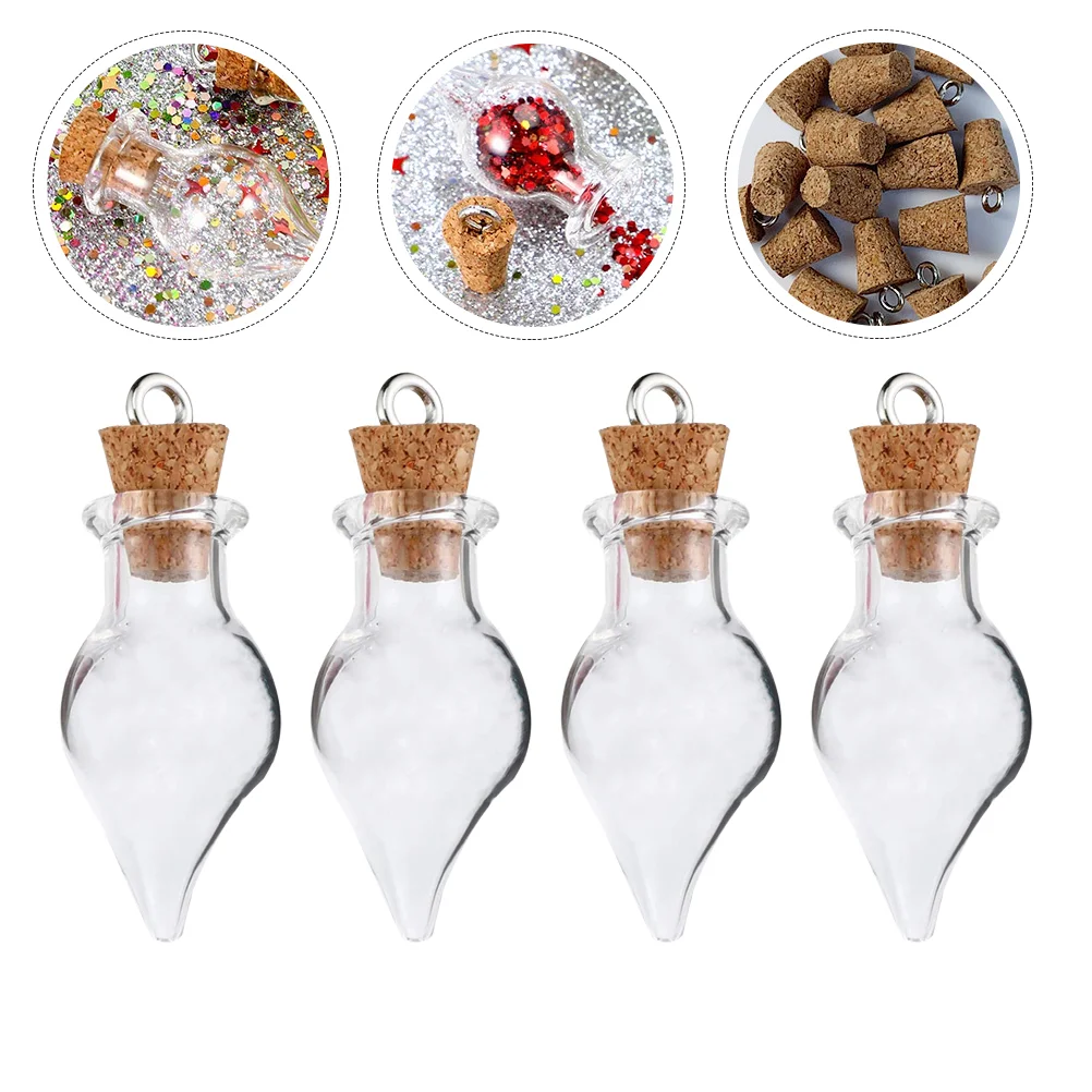 

30 Pcs Wishing Bottle Clear Water DIY with Corks Vase Glass Bottles Decorative High Borosilicate Gift Water-drop Shaped