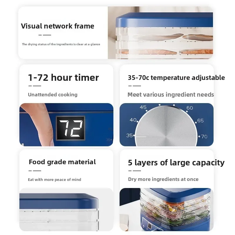 Picture 5: 3-5 Layers, Regular Temperature Control, Fruit Dryer, Food Dryer, Visual Shelf, Small Household 30-70 Degrees Celsius