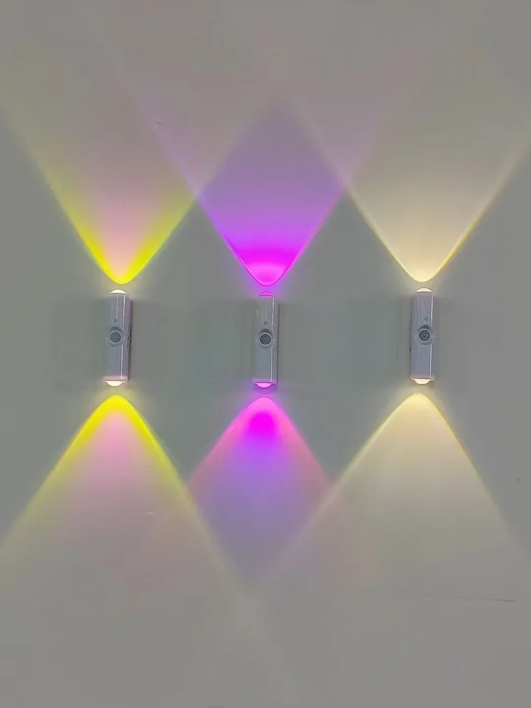 Motion Sensor Night Light 7-Color LED Toilet Night Light Bedroom Living Room Corridor Double-Headed Wireless Wall Lamp Magnetic