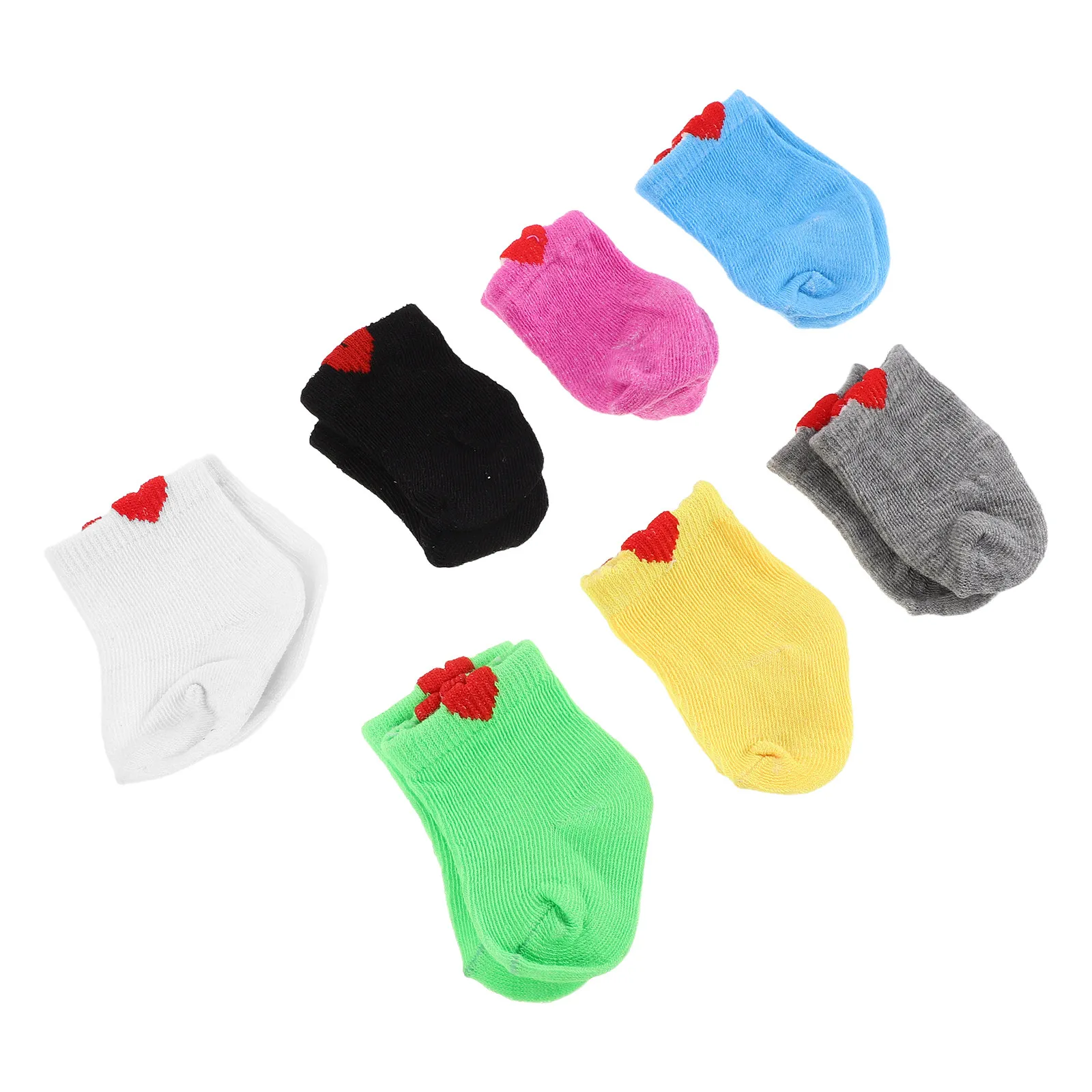

7 пар разноцветных мягких мини-носков для кукол, коллекция аксессуаров для 18-дюймовых кукол American Baby, для нарядов и образов