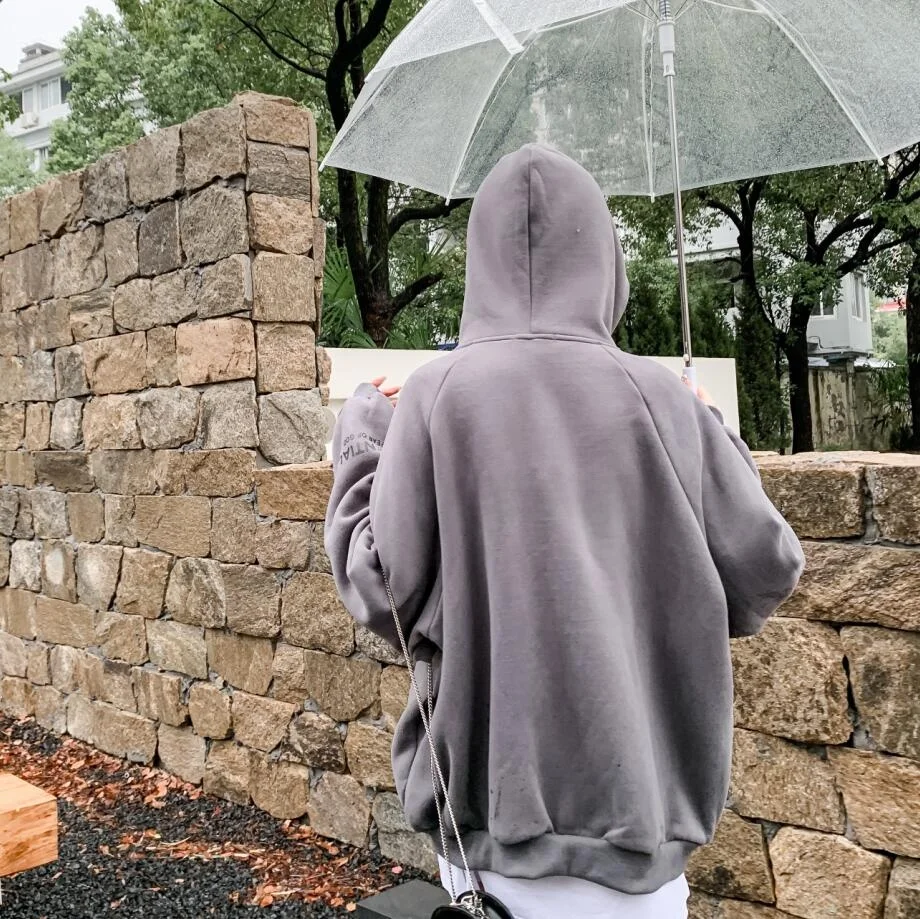 

Women's Fce Lined Oversized Thiened Hoodie Street Sle Mid-Length Open Cardigan Winter Faion Casual Spor Zipper