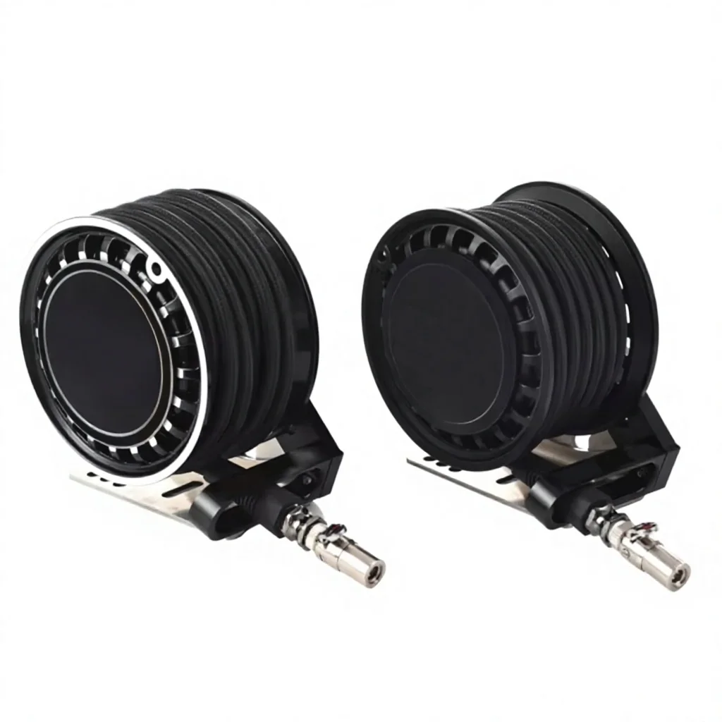 All-Terrain Brass & Metal Air Pump Hose Reel With Retractable Off-Road Hose 7m Length 125 PSI Max Pressure