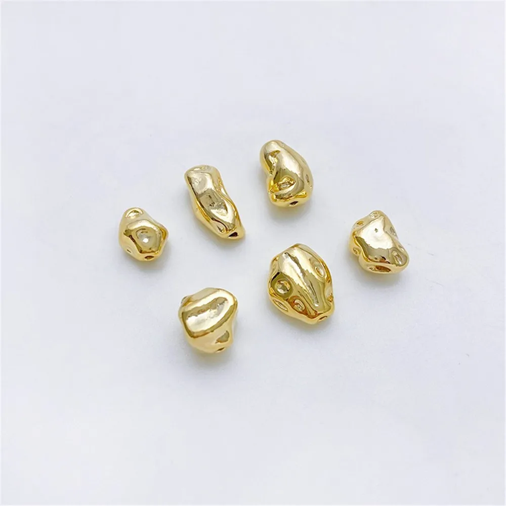 14K Gold Baroque Irregular Shaped Stone Beads Handmade Diy Bracelet Necklace Jewelry Beads Accessories L219