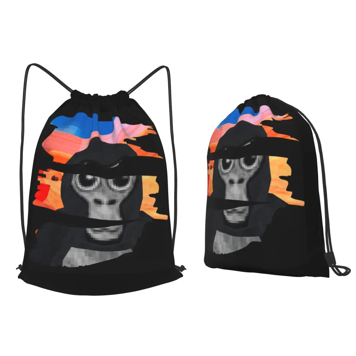 Gorilla Tag Monkey Backpacks Fashion Drawstring Bags Shoes Bag Book Bags for Travel School