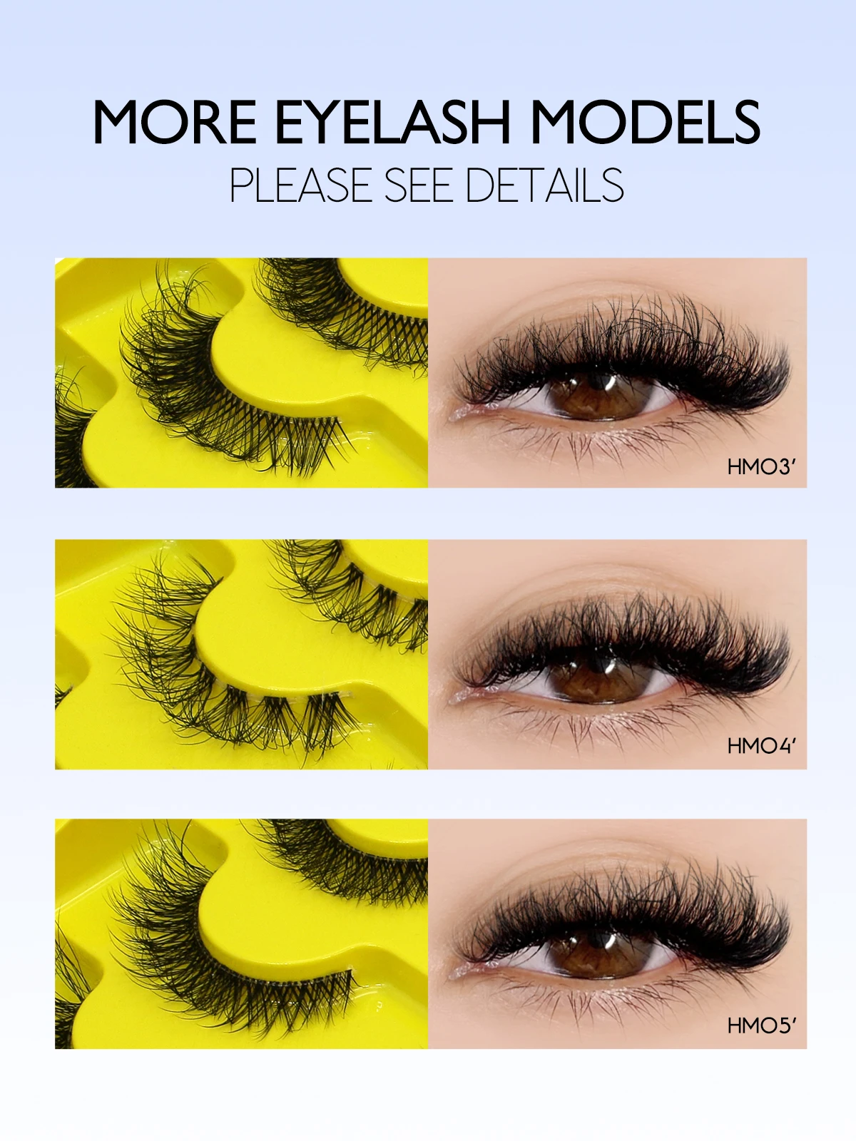 Lasvirey Natural Cat Eye Lashes Fluffy False Lashes Soft Natural Curl Fluffy Clear Stem Lashes Faux Mink Lashes Extension Makeup