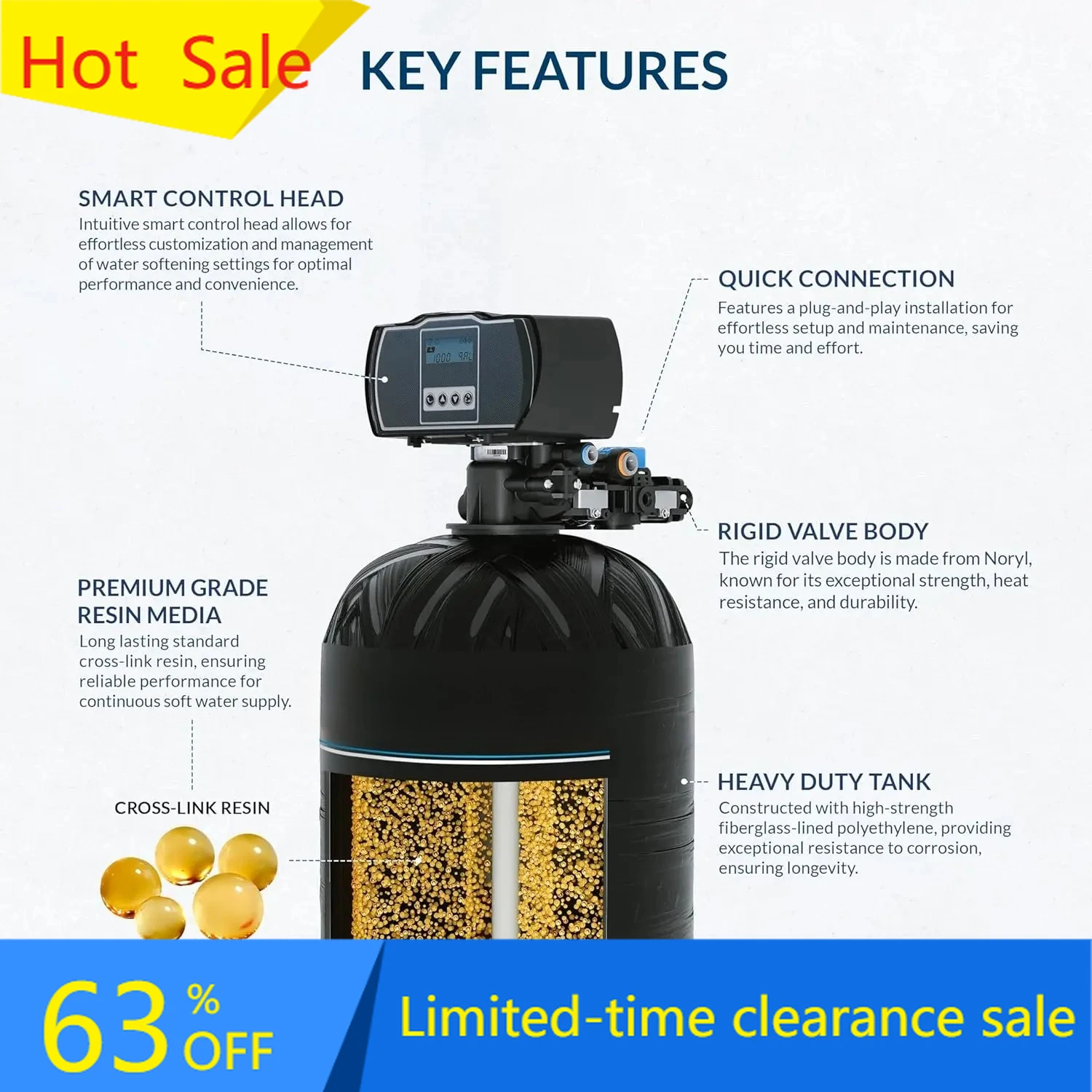Harmony Series 48000 Grains Whole House Water Softener